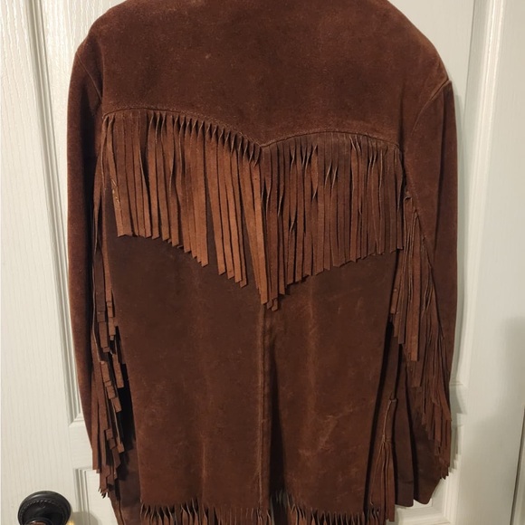 CALIFORNIAN Vintage Brown Suede Fringe Jacket ~ PRICELESS ✌🏻️☮️ - Picture 2 of 5